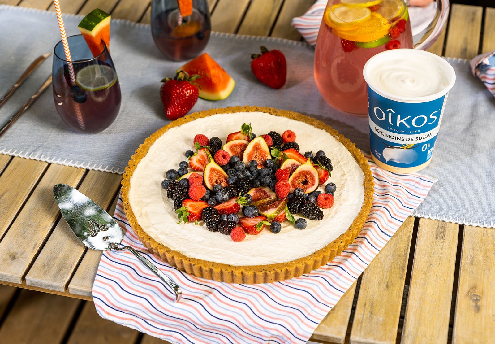 Fresh fruit, granola, honey and coriander pie | Oikos Canada